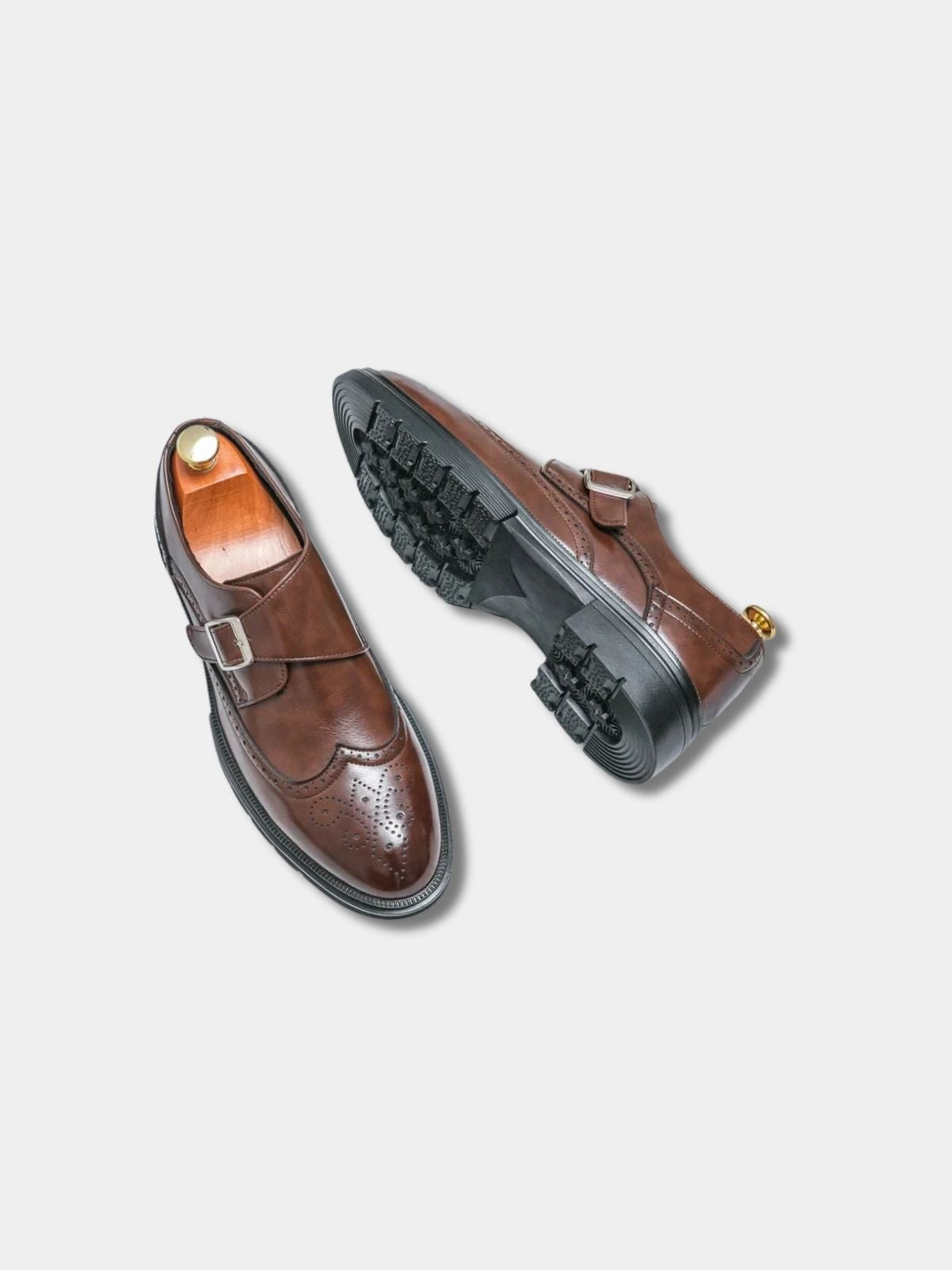 Men's Brogue Monk Strap Shoes