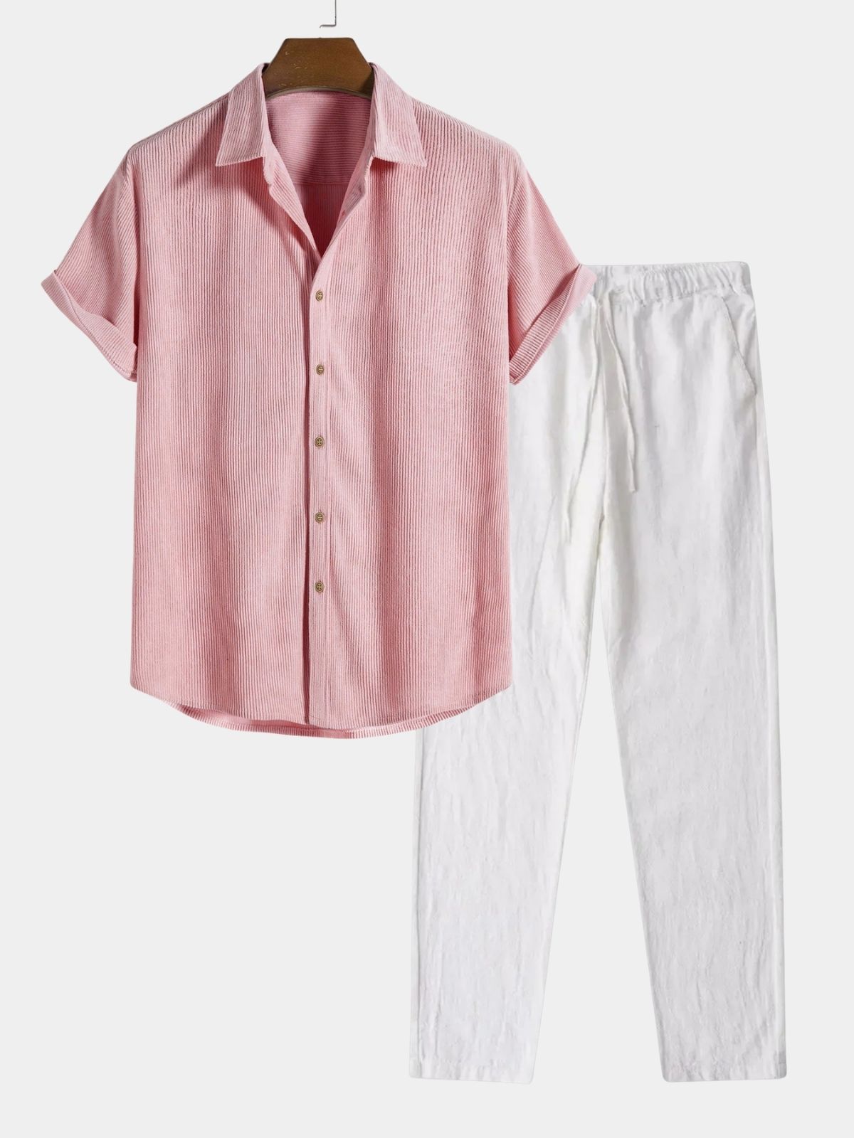 Men's Button-Up Shirt and Trousers Set