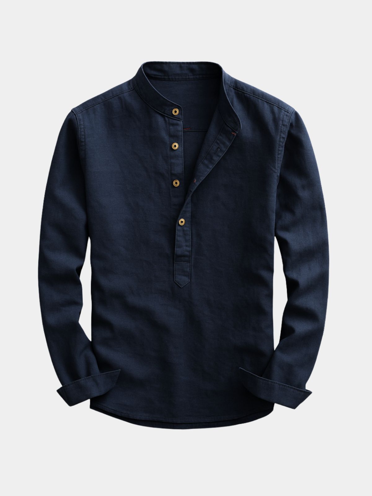 Men's Buttoned Mandarin Collar Shirt