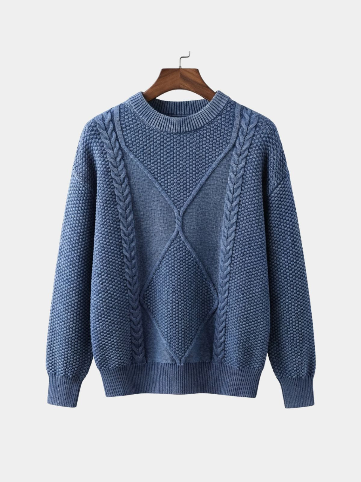 Men's Cable Knit Crew Neck Jumper