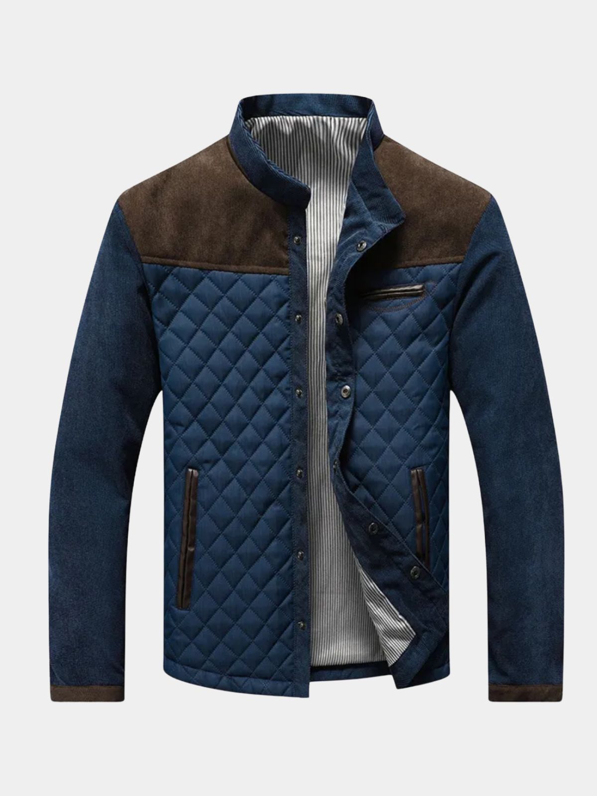 Men's High Collar Quilted Jacket