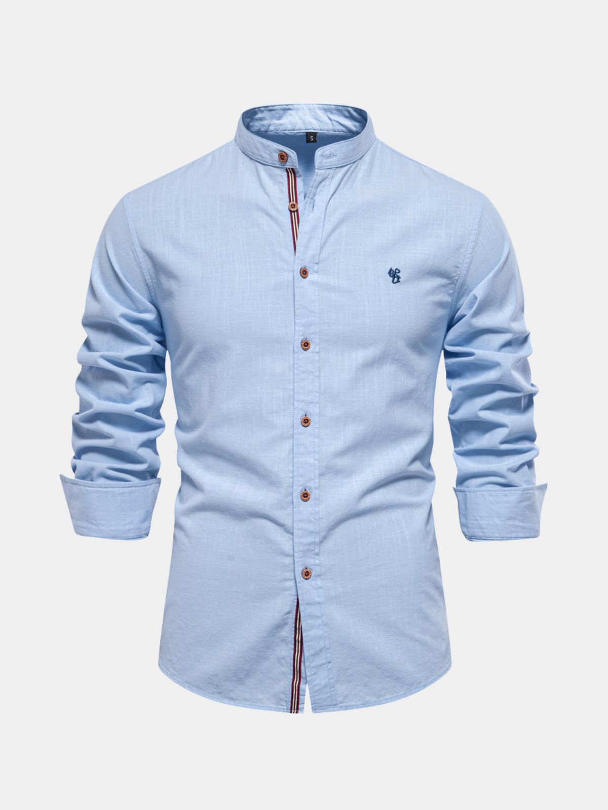Men's Mandarin Collar Button-Up Shirt