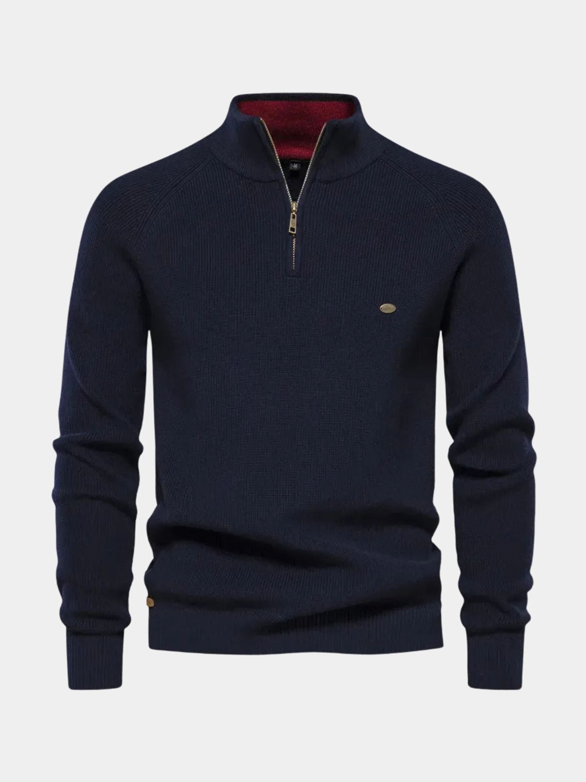 Men's Quarter-Zip High Neck Jumper