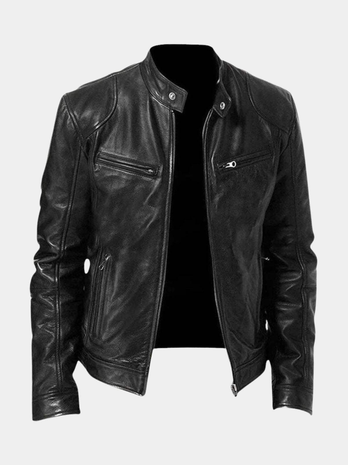Men's Stand Collar Biker Jacket