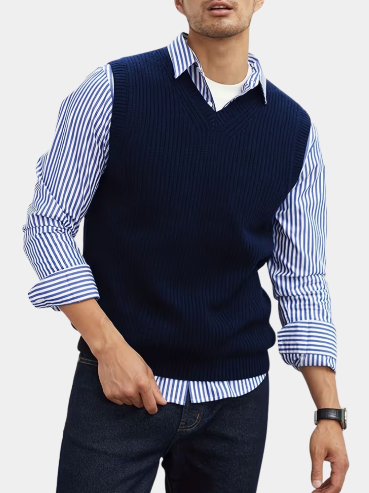 Men's V-Neck Knitted Vest