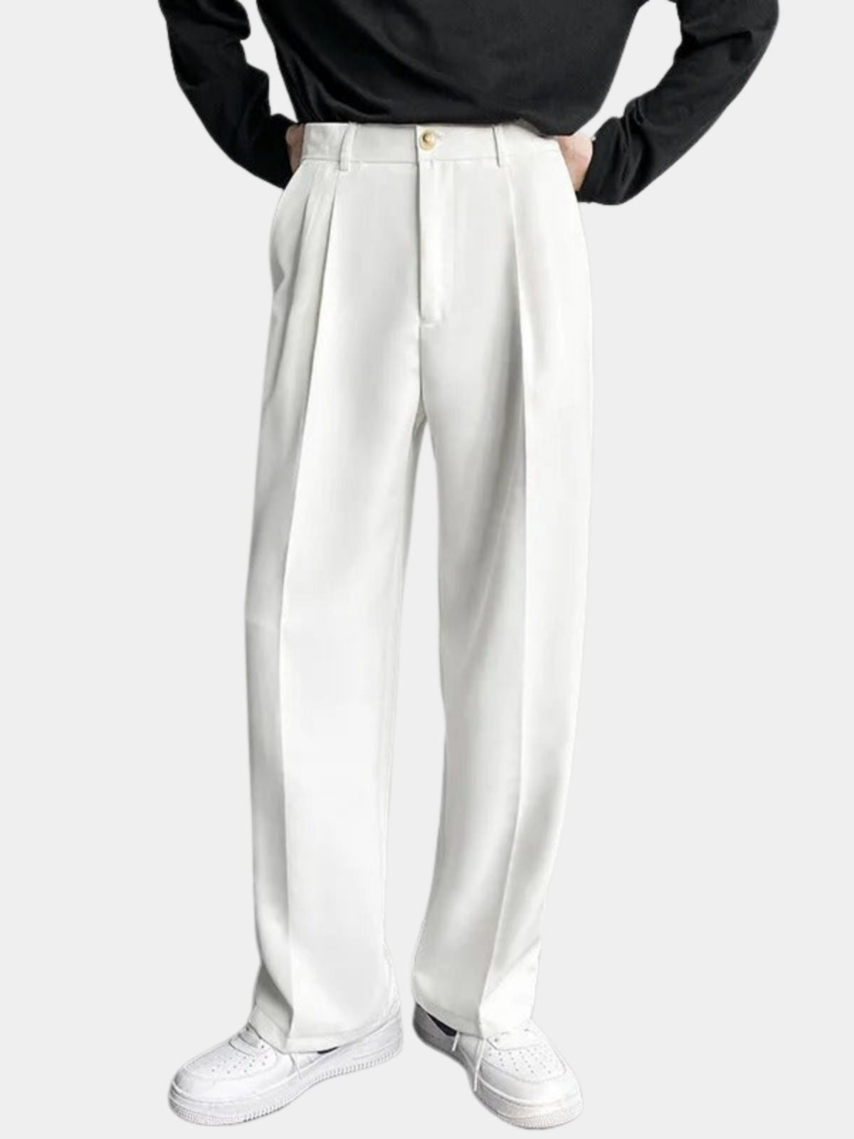Men's Wide Leg Pleated Trousers
