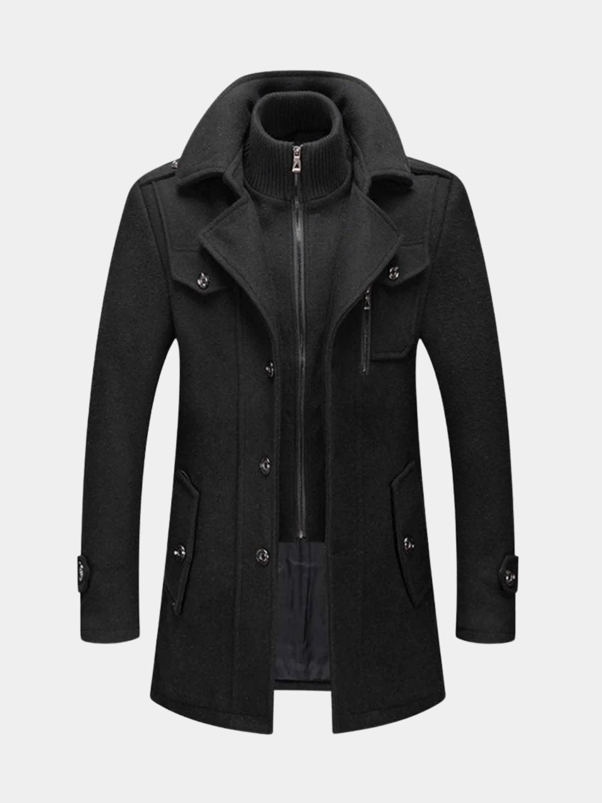 Men's Zip-Up Collar Coat