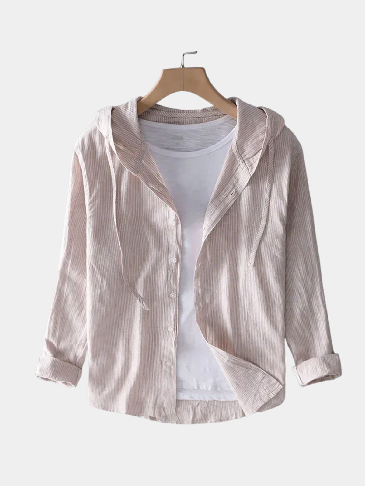 Men's Button-Up Hooded Shirt