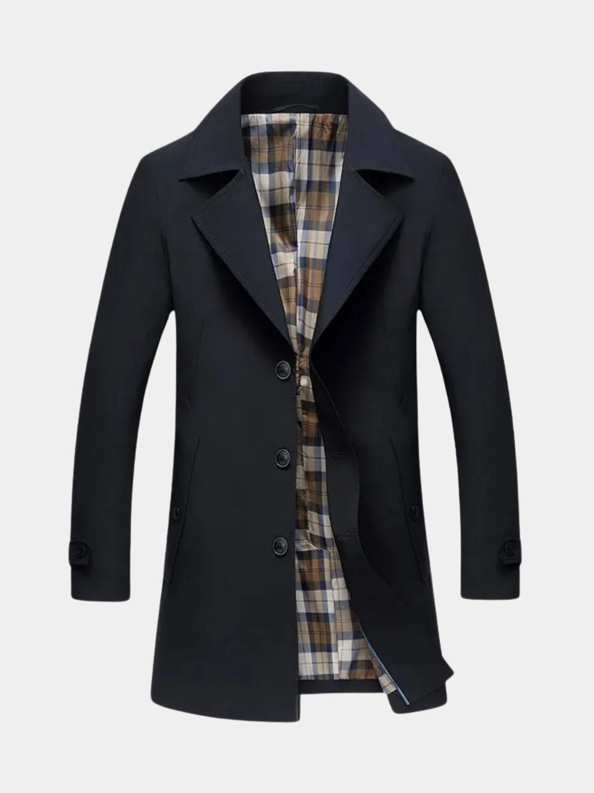 Men's Buttoned Trench Coat