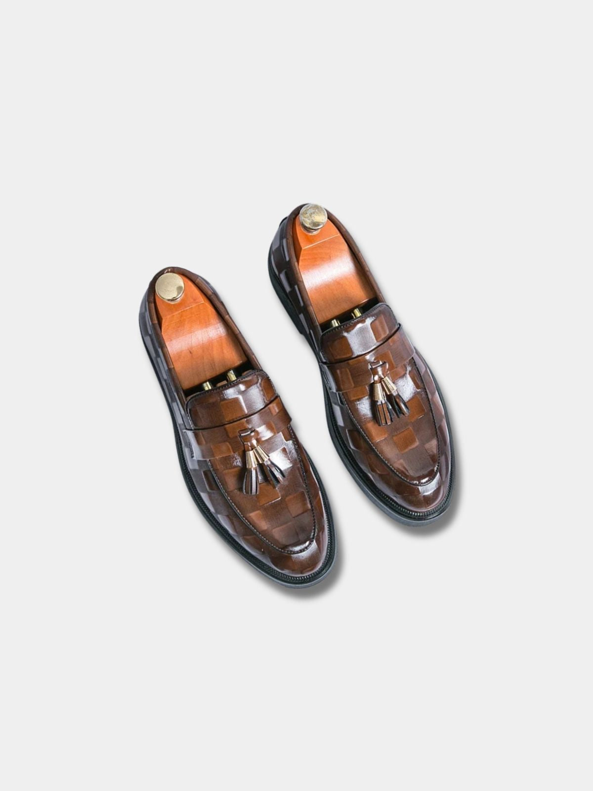 Men's Check Tassel Loafers
