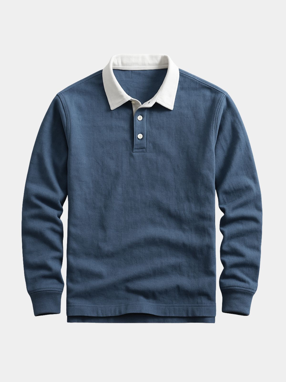 Men's Contrast Collar Long Sleeve Polo