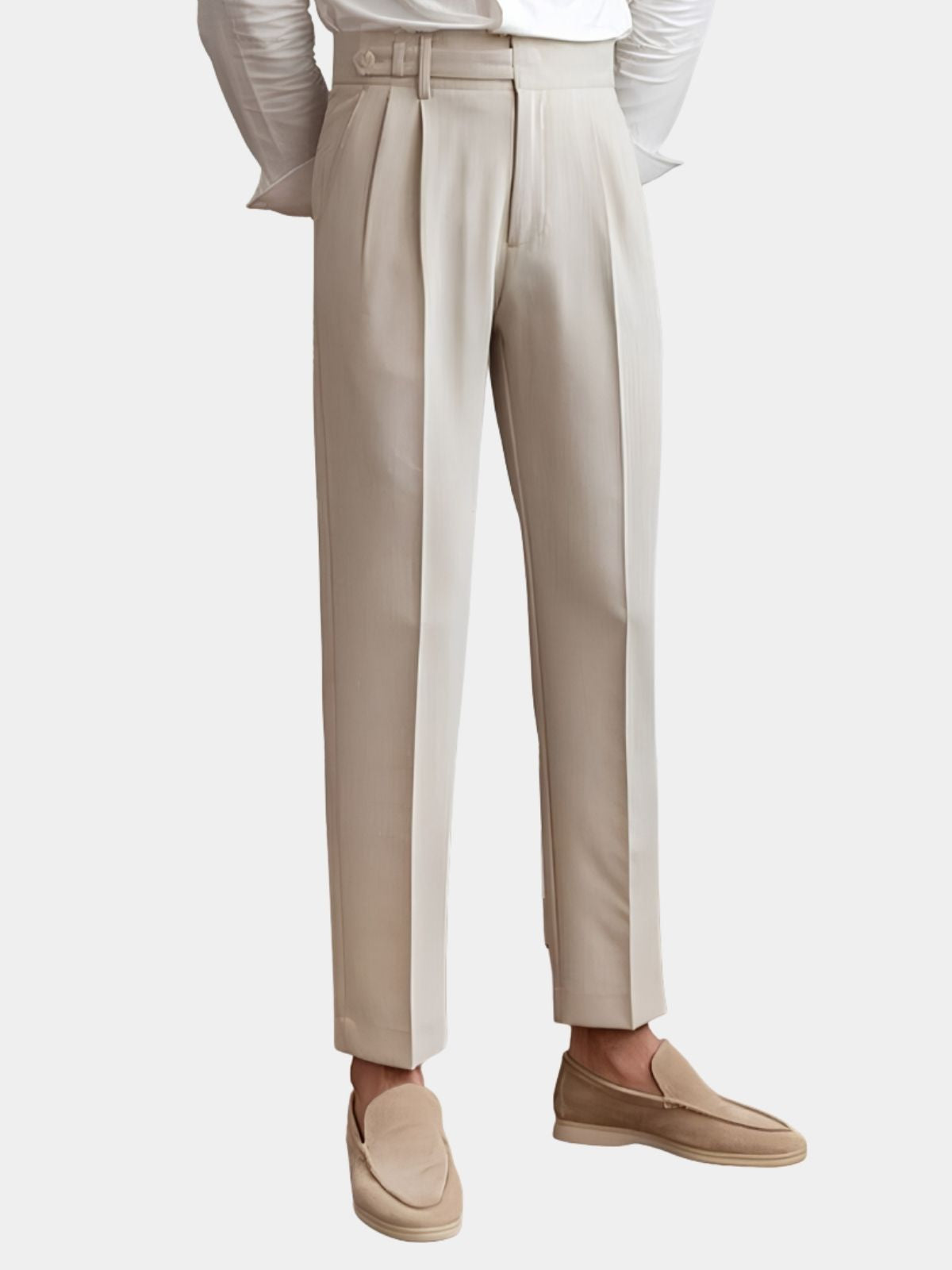Men's High-Waisted Pleated Trousers