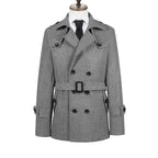 Men’s Belted Double-Breasted Coat