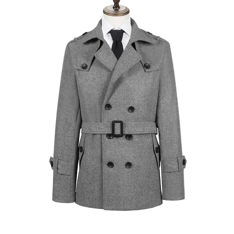 Men’s Belted Double-Breasted Coat