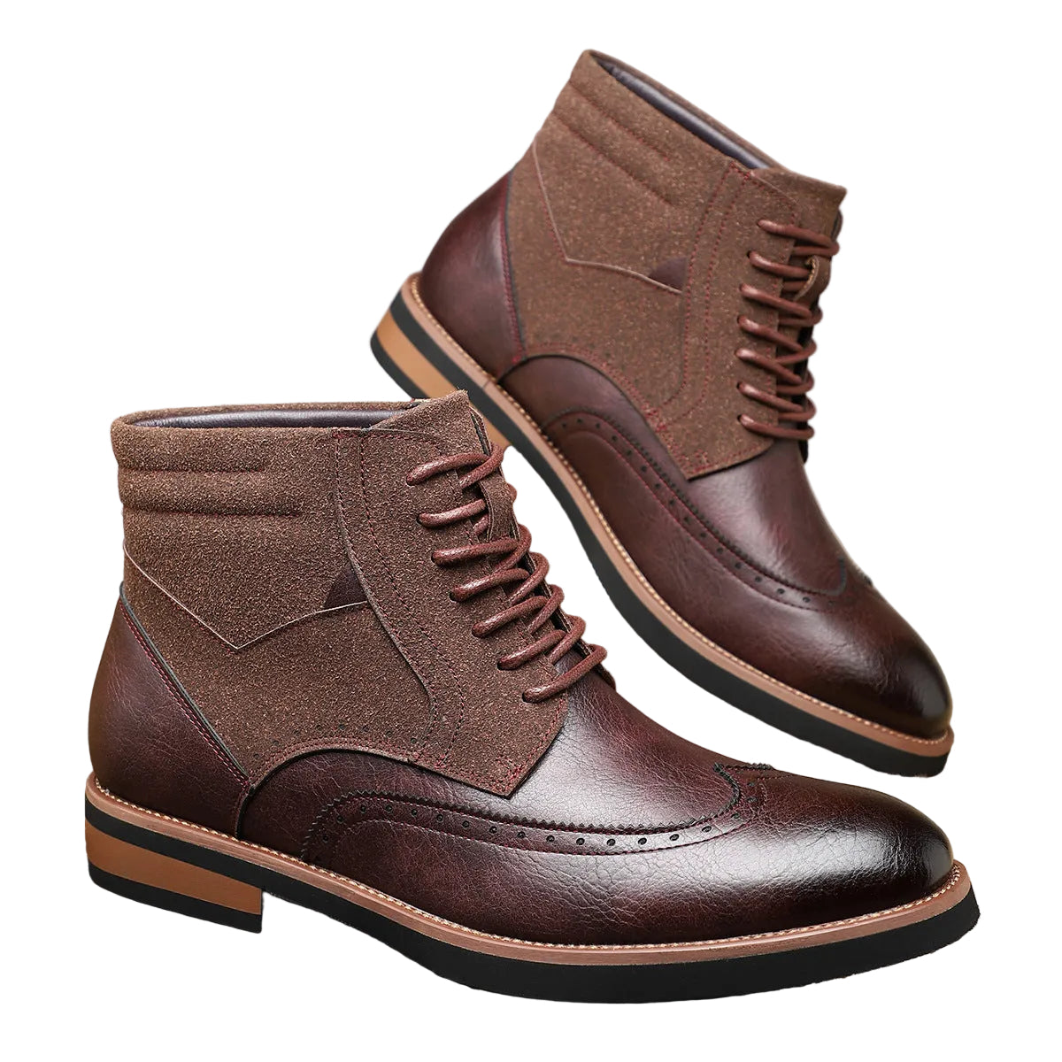 Men’s Brogue Detail Ankle Boots