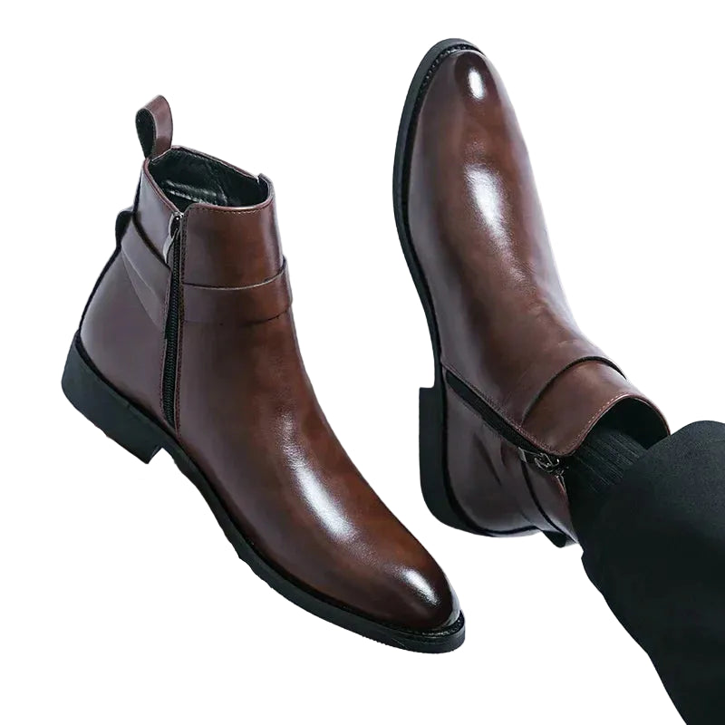 Men’s Buckle Strap Ankle Boots