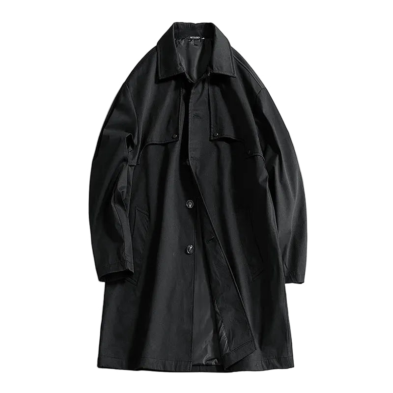 Men’s Chest-Flap Long Coat