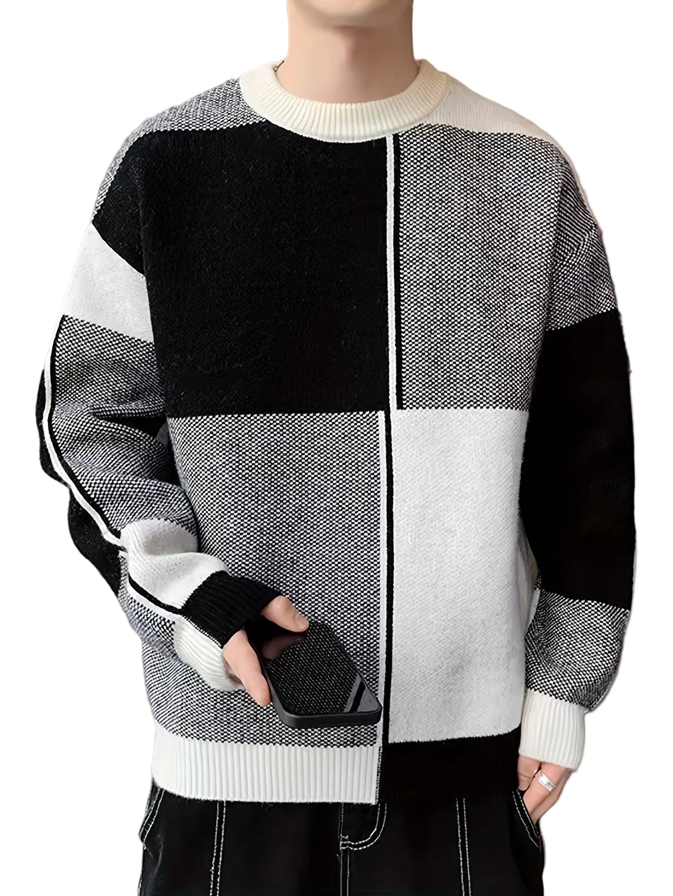 Men’s Crewneck Sweater with Ribbed Trims