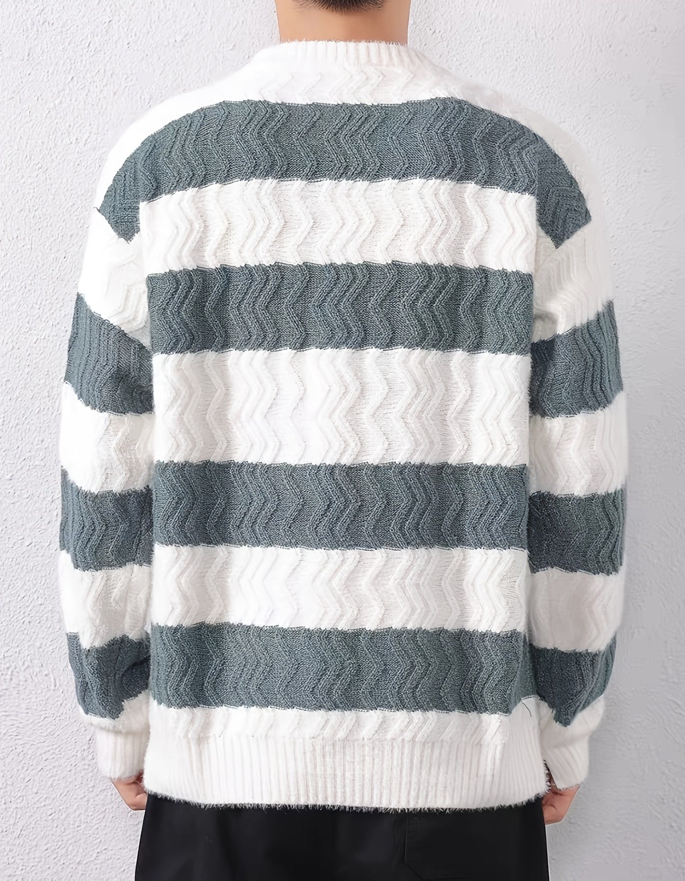 Men’s Crewneck Sweater with Stripes