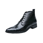 Men’s Embossed Grid Lace-Up Boots