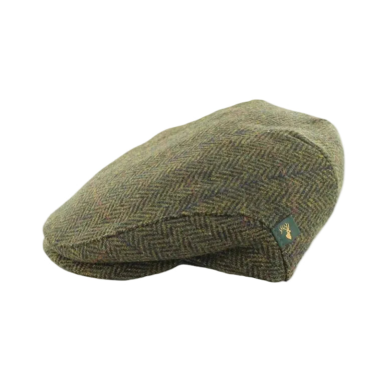 Men’s Herringbone Paneled Flat Cap