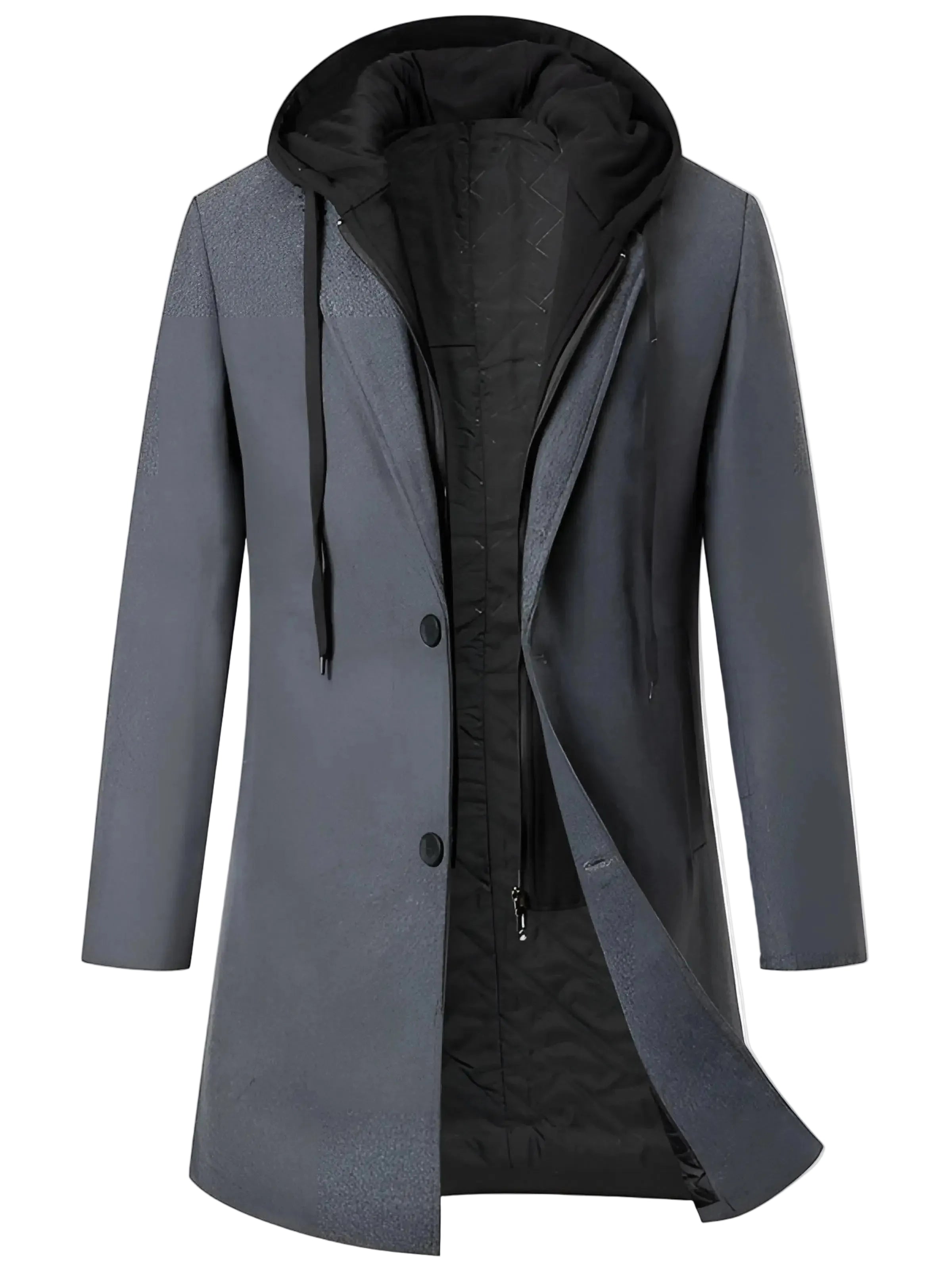 Men’s Hooded Inner Zip Panel Coat
