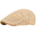 Men’s Irregular Grid Flat Cap