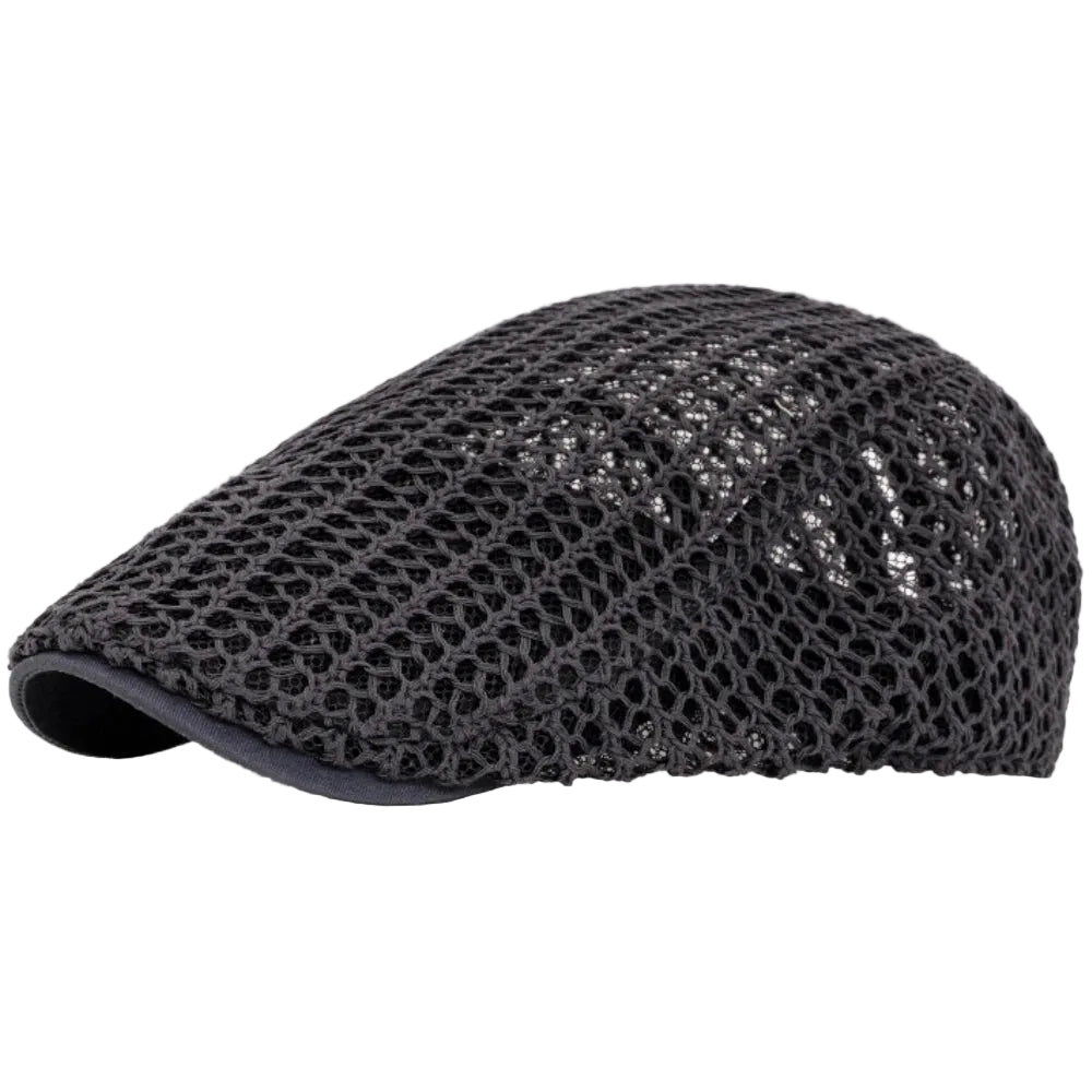 Men’s Irregular Grid Flat Cap