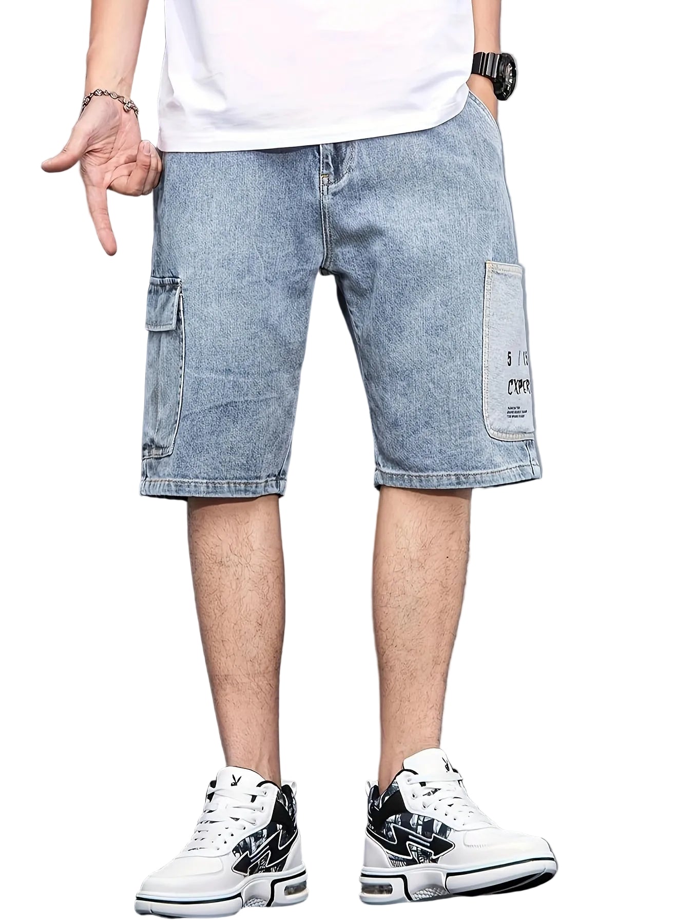 Men’s Knee-Length Shorts with Cargo Pocket