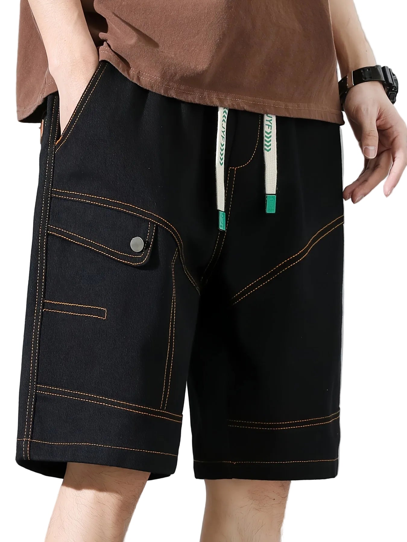 Men’s Knee-Length Shorts with Drawstring