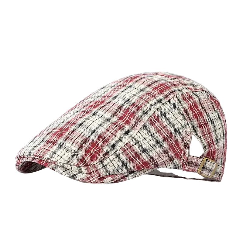 Men’s Multi-Line Check Flat Cap