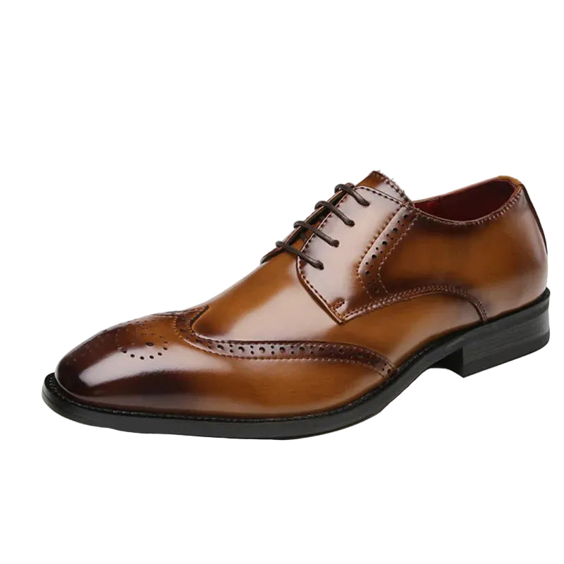 Men’s Open-Lace Brogue Dress Shoes
