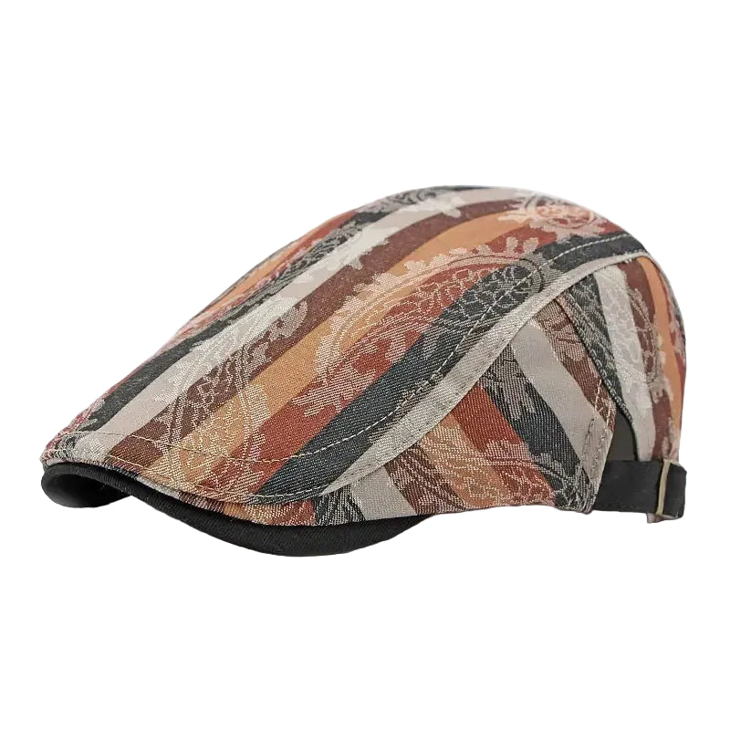 Men’s Paisley Stripe Flat Cap