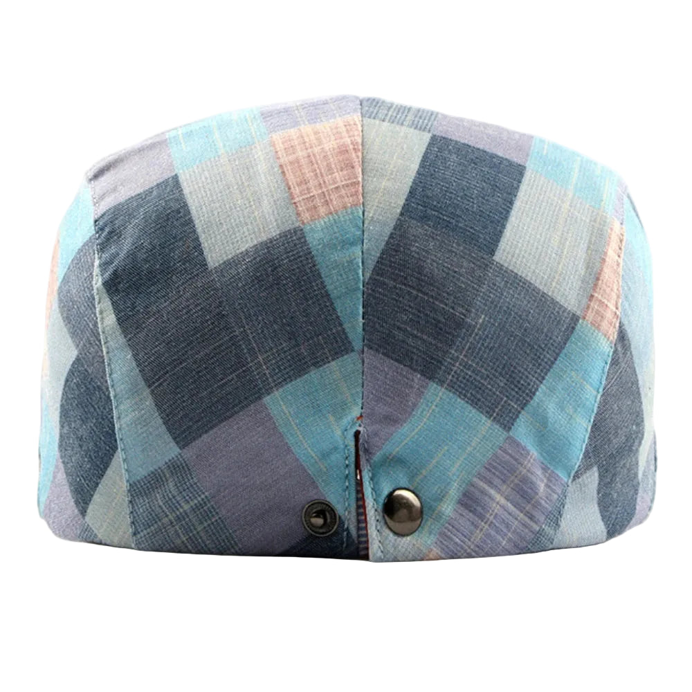 Men’s Patchwork Check Flat Cap