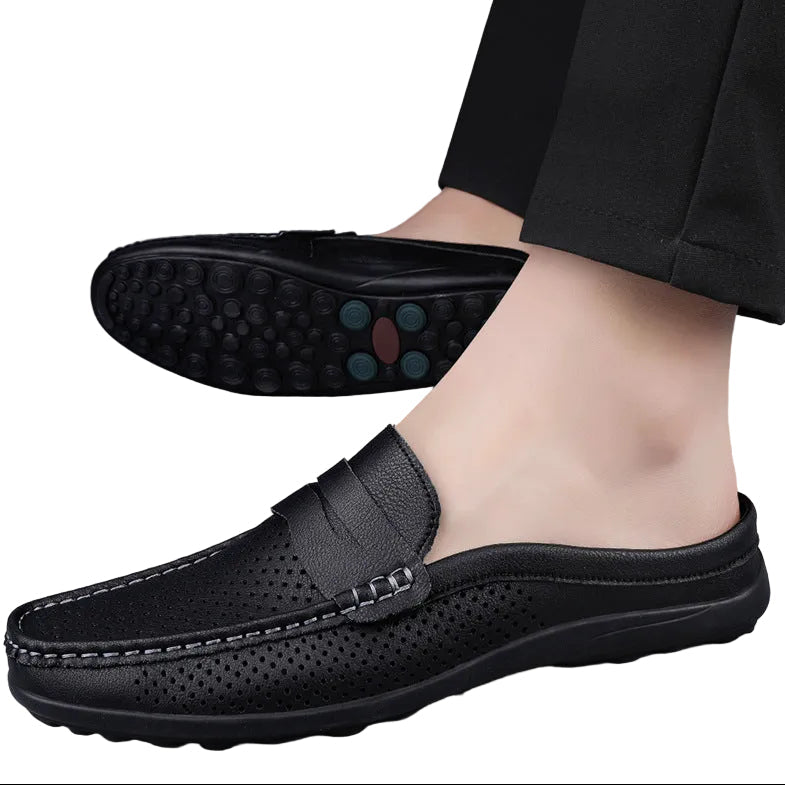 Men’s Perforated Mule Loafers