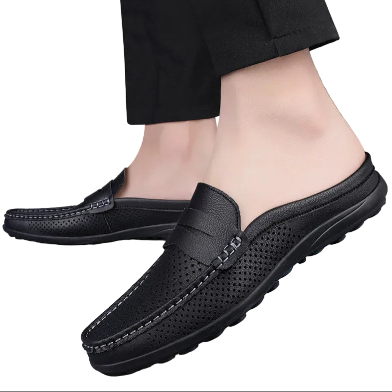Men’s Perforated Mule Loafers