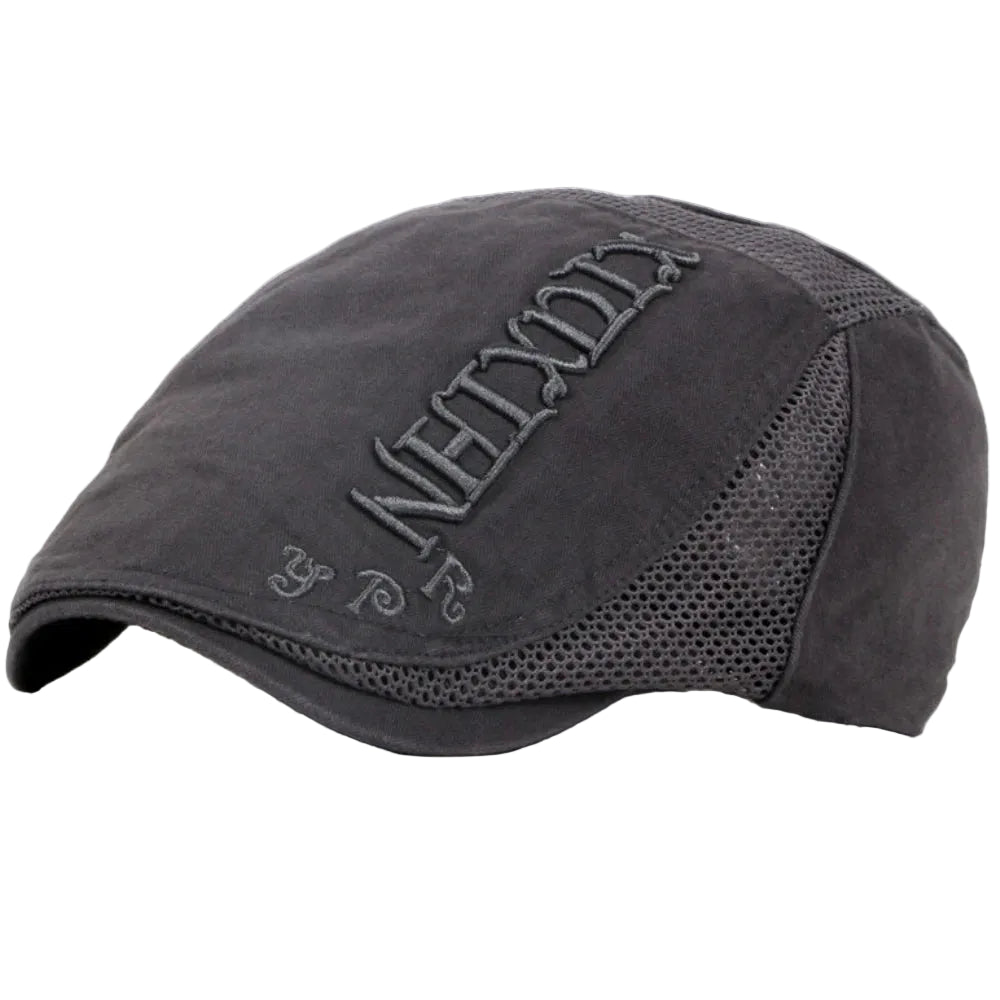Men’s Raised Text Flat Cap