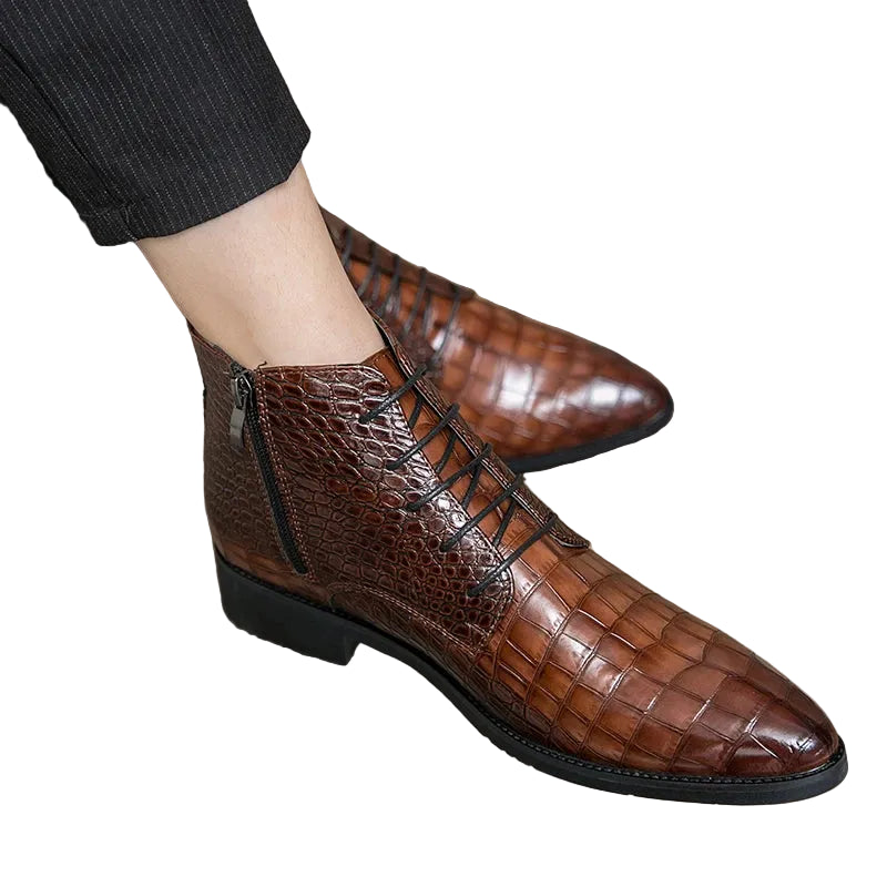 Men’s Scale Pattern Ankle Boots