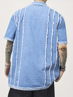 Men’s Short-Sleeved Shirt with Frayed Seams