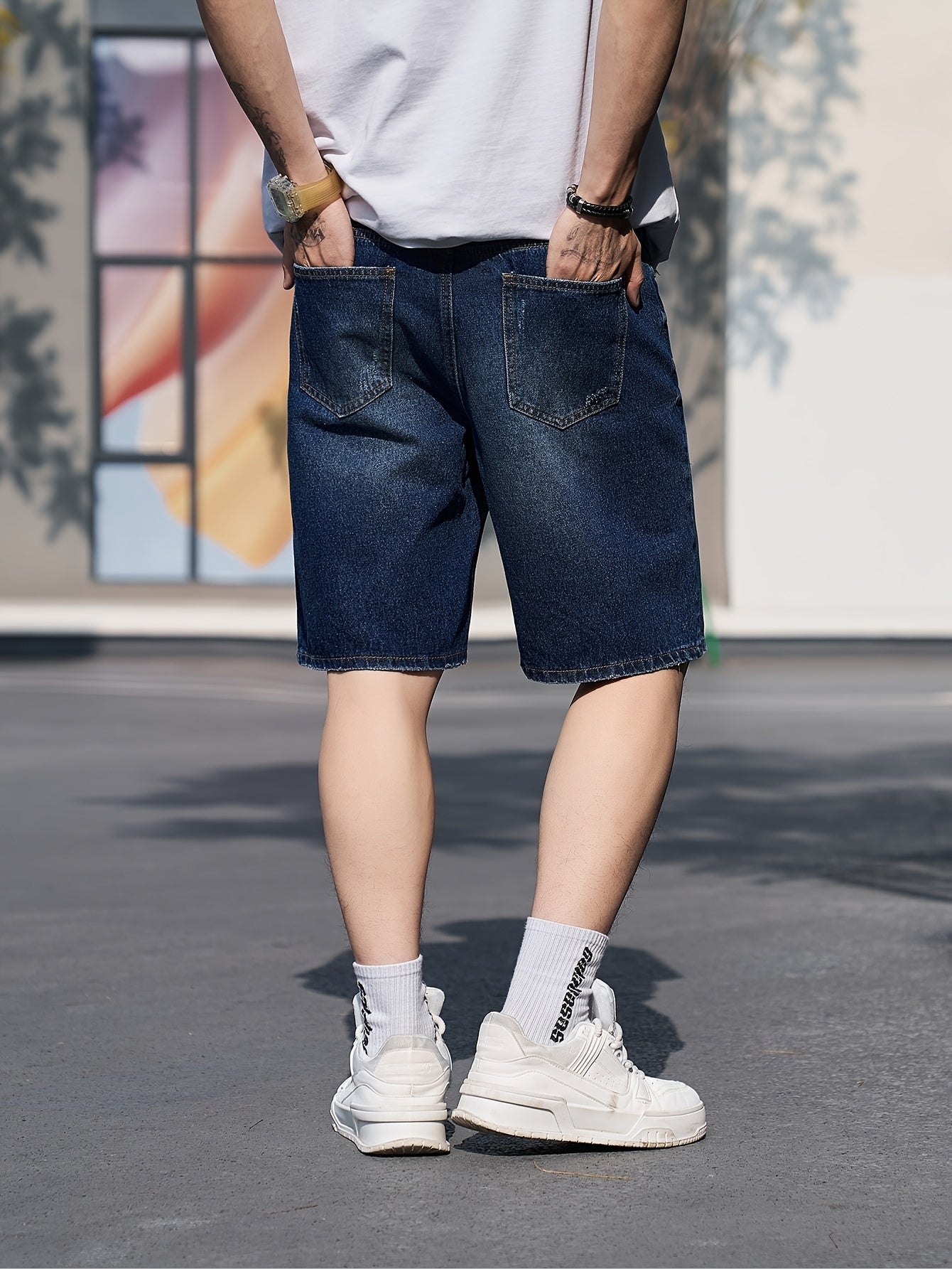 Men’s Shorts with Ripped Patches