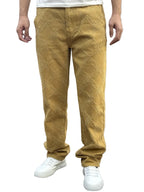 Men’s Straight-Leg Pants with Diamond Grid Texture