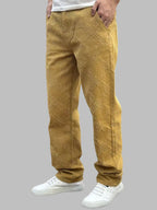 Men’s Straight-Leg Pants with Diamond Grid Texture