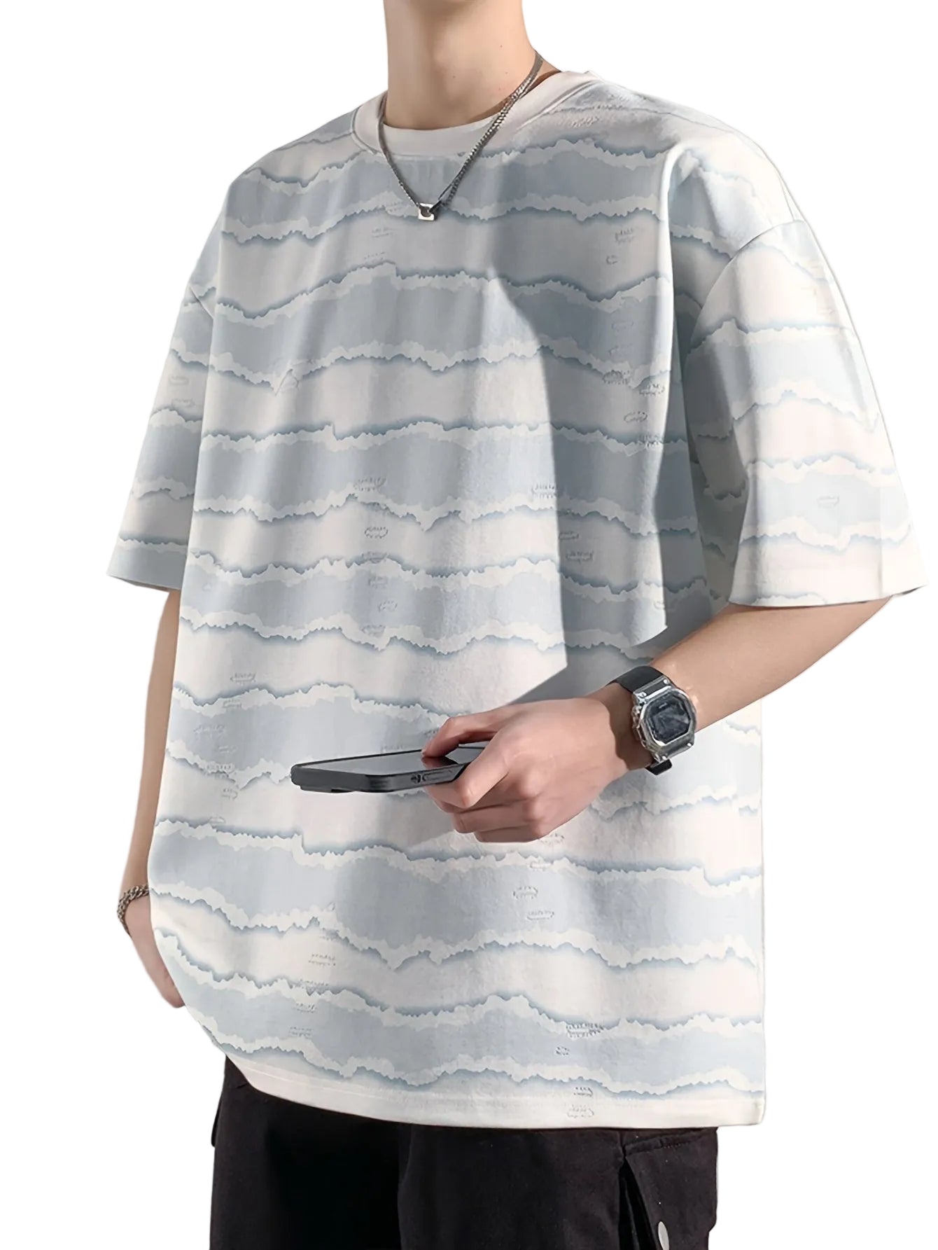 Men’s T-Shirt with Horizontal Line Pattern