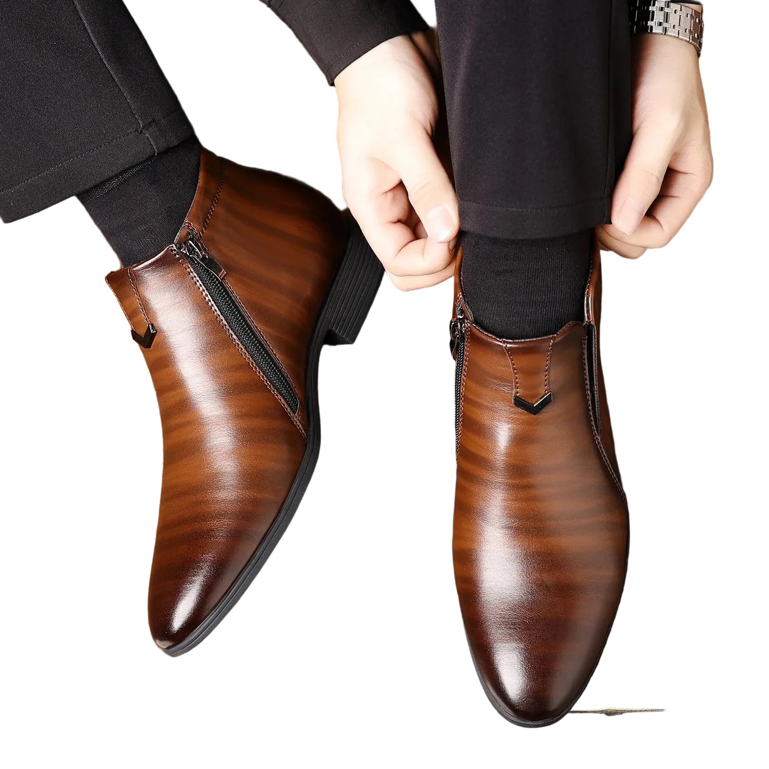 Men’s V Accent Ankle Boots