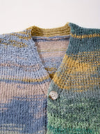 Men’s V-Neck Cardigan with Stripe Pattern