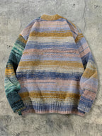 Men’s V-Neck Cardigan with Stripe Pattern