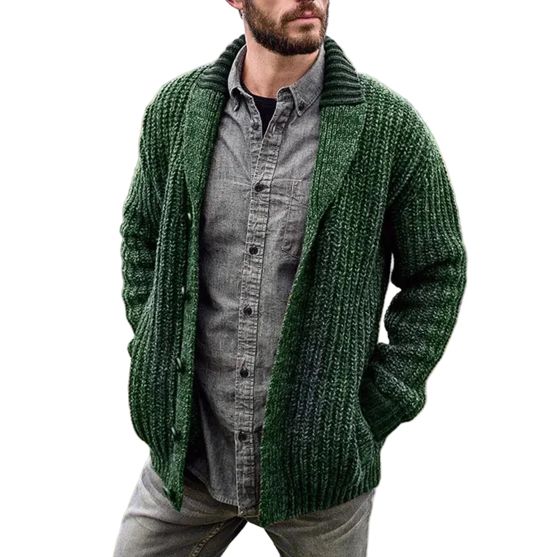 Men’s Wide Fold-Over Collar Sweater