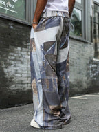 Men’s Wide-Leg Pants with Graphic Print