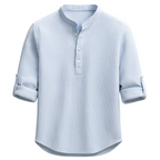 Men's Band Collar Tab Sleeve Shirt