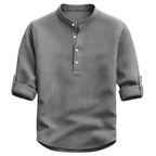 Men's Band Collar Tab Sleeve Shirt